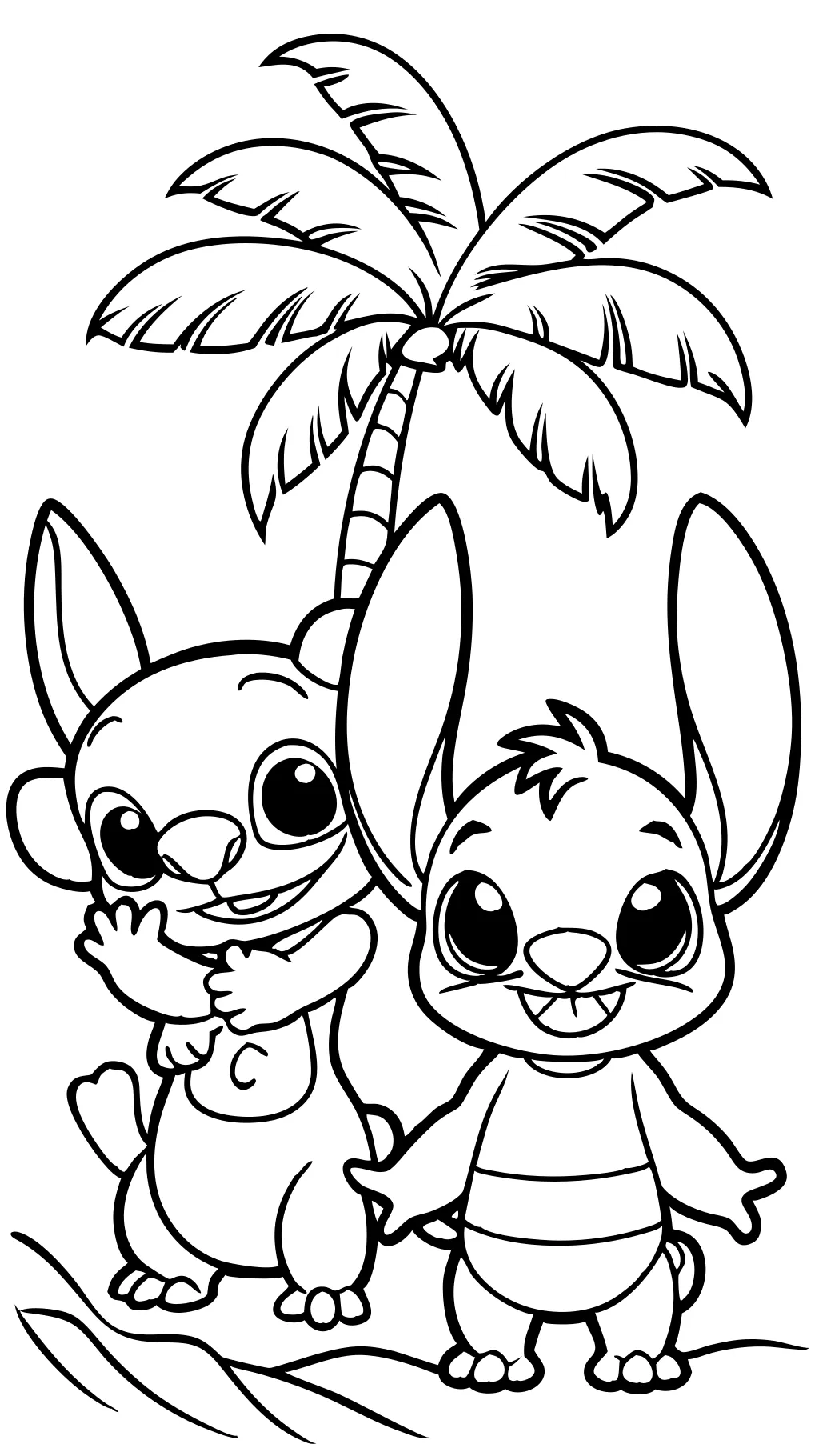 Páginas para colorear de Stich y Angel